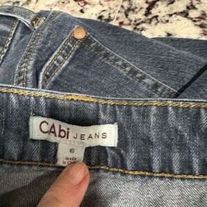 CAbi Jeans in faded blue with gold stitching